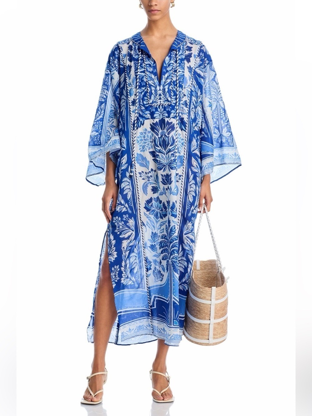 Farm Rio Off-White Delicate Tapestry Maxi Cover Up